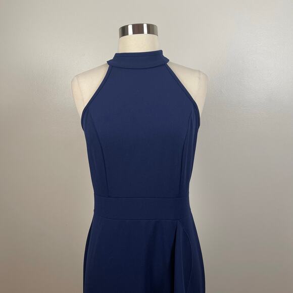 WOOSEA • High Neck Split Bodycon Mermaid Evening Cocktail Long Dress - Picture 2 of 7